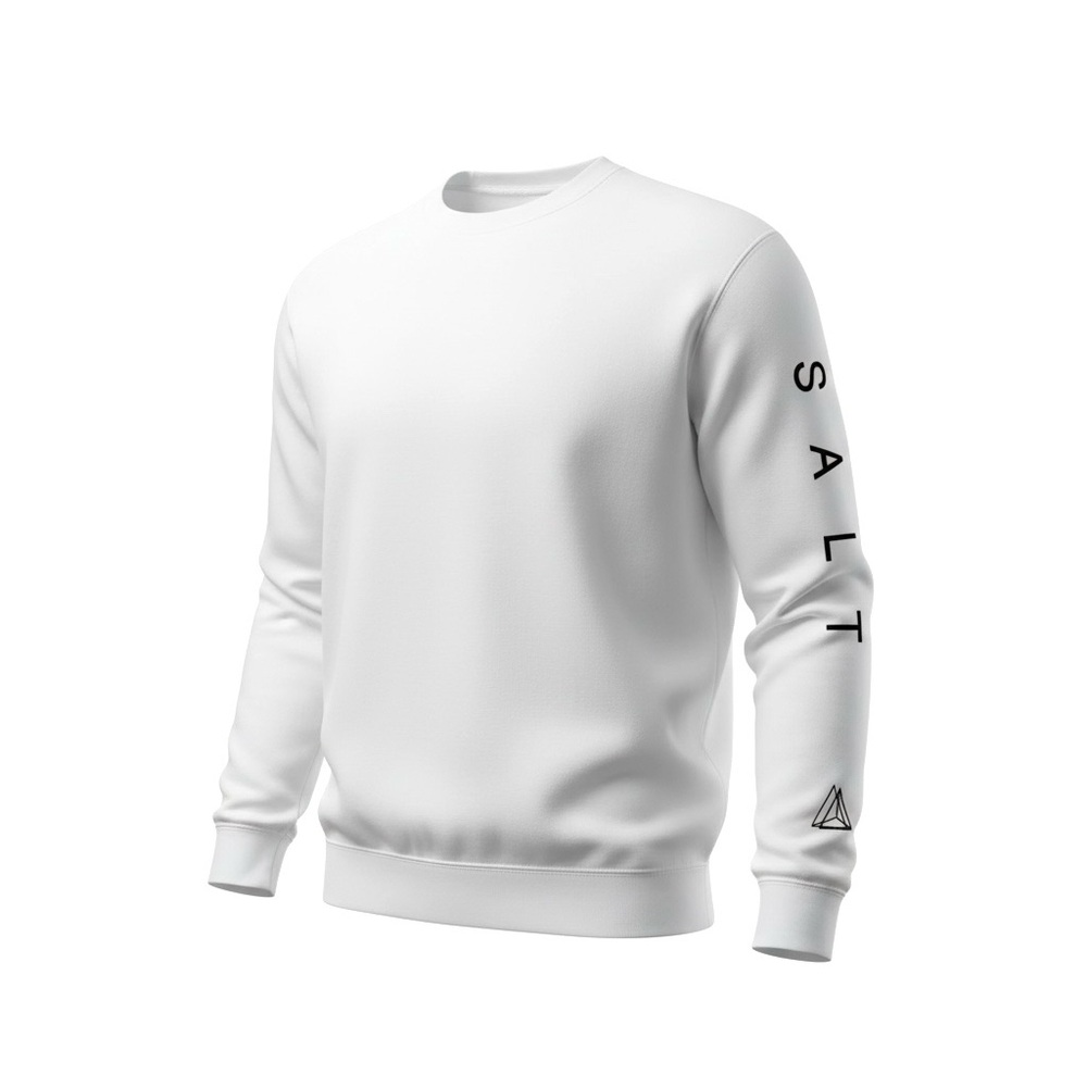 NWT White Crewneck Sweatshirt Men's Large SALT CULTURE Beach Waves Surfing